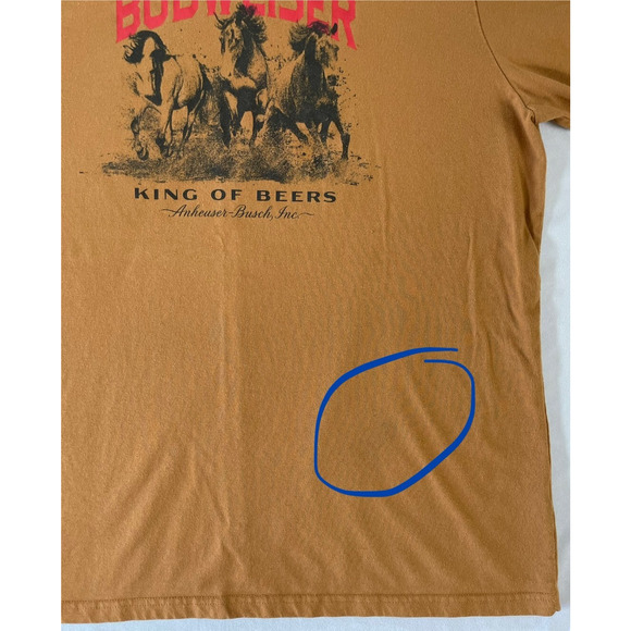 Budweiser King of Beers Graphic T-Shirt Horses Brown Unisex L RN#91497 - Picture 6 of 8
